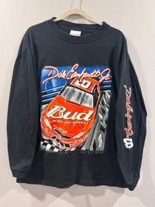 Vintage Dale Earnhardt Jr. #8 Budweiser NASCAR LS Shirt XL Black Competitors View - Bild 1 von 8