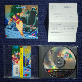 Mega CD Time Gal. included spine card, postcard. Sega Genesis. JAPAN