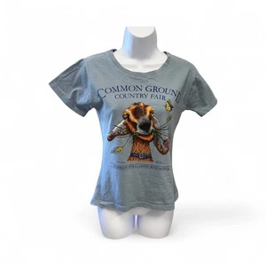 Common Ground Fair T-Shirt Happy Goat Damen Small Liberty Organics Neu ohne Etikett - Bild 1 von 9