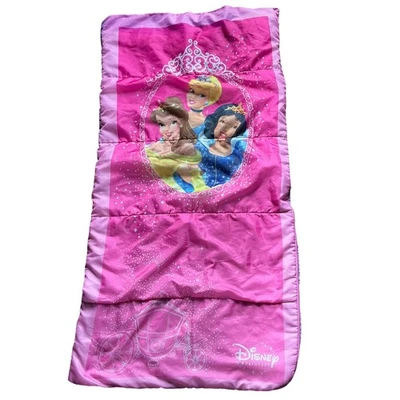 Saco de dormir princesa Disney niños pequeños pijamada camping carro rosa Foto 1 de 4