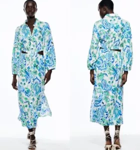 Maxi Vestido Zara Mujer Estampado Boho Blogger Favorito Recortado Paisley Talla XXL - Imagen 1 de 12