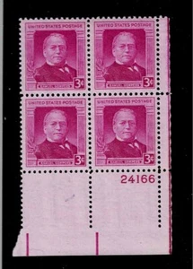US Scott #988, Plate Block #24166 1950 Samuel Gompers 3c FVF MNH Lower Right - Picture 1 of 1
