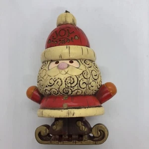 Joy 76 Santa Ornament Hard Plastic 1976 - Imagen 1 de 7