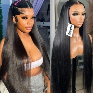 13x4 Lace Frontal Human Hair Wigs Straight 32 inch 4x4 Transparent For Women - Foto 1 di 13