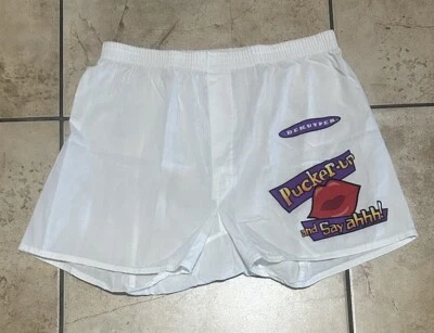 Vintage 90s Dekuyper Pucker-Up And Say Ahhh Funny Liquor Novelty Boxers Sz Large - Image 1 of 4