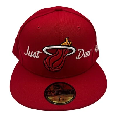 Gorra New Era X Just Don Miami Heat Talla 7 1/4 Roja 59Fifty Ajustada NBA Baloncesto Foto 1 de 4
