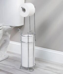 Free Standing Toilet Roll Holder / Toilet Paper Holder for Bathroom, Chrome