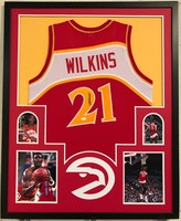 Dominique Wilkins Autographed Custom Framed Atlanta Hawks Jersey JSA COA