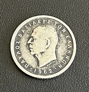 Greek '50 Lepta' 1962 Copper Nickel GREECE World Coin - Picture 1 of 3