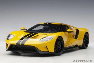 1/18 Autoart Ford Gt 2017 Shadow Car Model Yellow / Black Stripes 72944 Gifts - Image 1 of 4