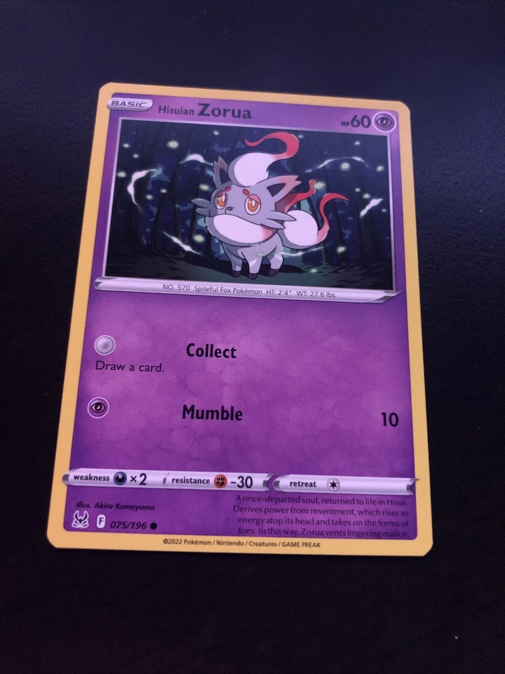 2022 Pokémon Nintendo Lost Origins Basic Hisuian Zorua #75/196 - Image 1 of 1