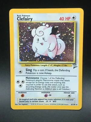 Clefairy 6/130 HOLO RARE Base Set 2 2000 Pokemon WOTC Vintage NM - Image 1 of 3