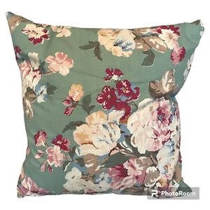 Decorative Throw Pillow Floral French Country Cottage Green Farmhouse Handmade - Picture 1 of 9