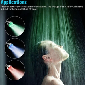 LED RGB Shower Head Bath Faucet with 7 Color Changing Light for Home Bathroom - Picture 1 of 9