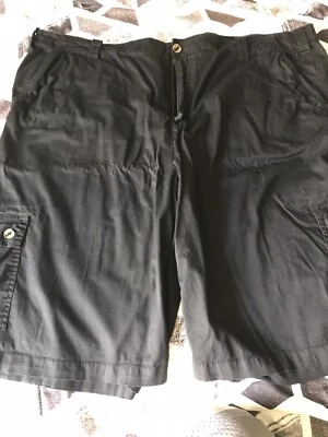 Pantalones Cortos Jeans By Buffalo Cargo Para Hombre 50 Negros Frente Plano 100% Algodón Cierre de Cremallera Foto 1 de 4