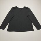 Women?s D&Co. Black V-Neck Long Sleeve Pullover T-Shirt Size M