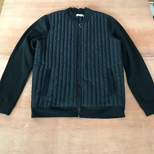 The Rail Quilted Jacket Men L Black Striped Full Zip Pockets Long Sleeve Outdoor - Picture 1 of 13