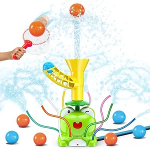 VATOS Kids Outdoor Water Play Sprinklers, 2 in 1 Frog Sprinkler Spinning Spray - Picture 1 of 7