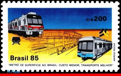Brasil 1972 1985 metro de superficie, trenes ferrocarriles, mi# 2093 RHM C-1440, MNH Foto 1 de 2