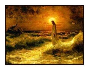 Juilius Sergius Von Klever Christ Walking on Water Counted Cross Stitch Pattern - Picture 1 of 4