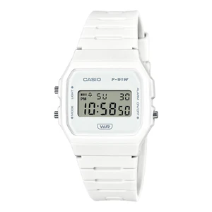 Casio F91WB-7A,   7 Year Battery Chronograph Watch, White Resin Strap, Alarm - Picture 1 of 2