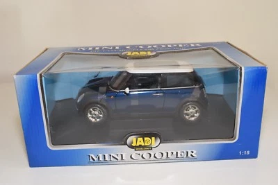 T 1:18 JADI NEW MINI COOPER METALLIC BLUE WITH WHITE ROOF MINT BOXED - Image 1 of 4