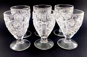 6) Vintage Crystal Cordial Liqueur 4" Glasses Imperial Glass Star and File 3 oz - Picture 1 of 8
