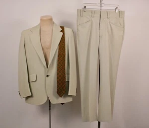 Traje de Ocio Para Hombres De Colección Años 70 2 Piezas Verde Pastel Talla con Corbata M Años 70 Disco Poliéster - Imagen 1 de 12