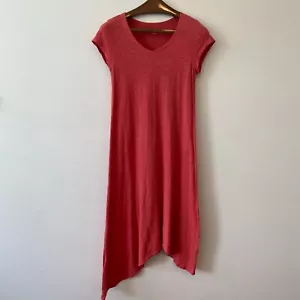 Vestido midi manga corta algodón orgánico cáñamo rosa Eileen Fisher XS - Imagen 1 de 7