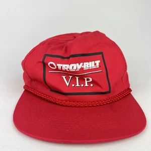 Vintage TROY-BILT V.I.P. HAT promo 1990's Snap Back Cap Red Stampede Bonnet - Picture 1 of 8