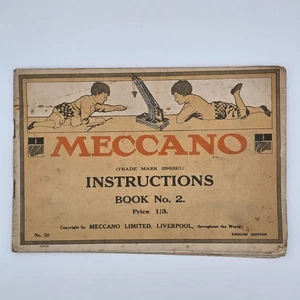 Meccano Instructions Book No 2 1930s Edition No 20 Vintage Original Manual VGC - Picture 1 of 12
