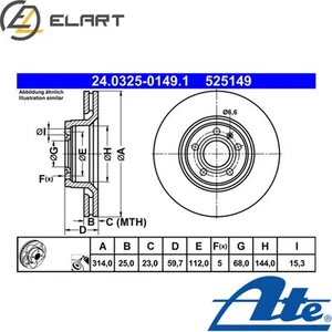 2x BRAKE DISC 24.0325-0149.1 FOR AUDI A6C6 CAHB/CAHA/BVG/BRF/CAGB/BNA/BLB 2.0L - Picture 1 of 7