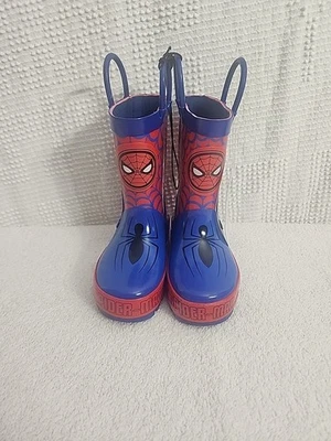 MARVEL SPIDERMAN Toddler Boy's  RAIN BOOTS Waterproof New Style Size 5-6 - Image 1 of 4