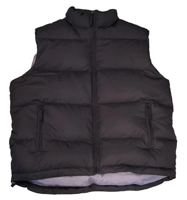 Athletic Works Men’s Size Large Down Filled Puffer Vest Black & Grey W/ Pockets - Image 1 of 4