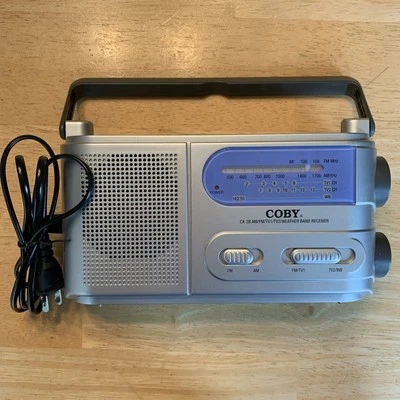 Coby CX-38 Portable AM FM TV / Weather Band Radio AM/FM 2 Way Power w/cord - Image 1 of 4