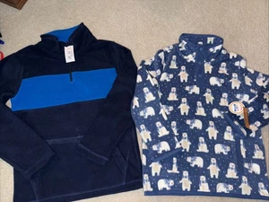 2 Stück Neu mit Etikett Gymboree/TCP Jungen Fleece Größe 7 Farbblock Eisbär blau - Bild 1 von 5