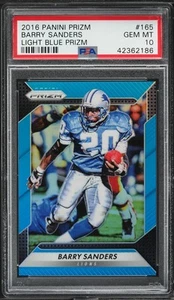 2016 Panini Prizm Azzurro #165 Barry Sanders /199 PSA 10 HOF - Corrispondenza colori - Foto 1 di 2