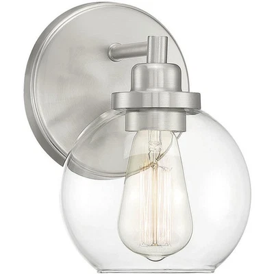 Luz de tocador de baño Savoy House Lighting 9-4050-1-SN Carson níquel satinado Foto 1 de 4