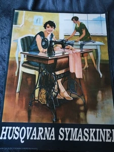 Husqvarna Symaskiner Vintage Poster Sewing Machine - Picture 1 of 2