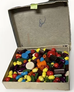 VTG Lot 50+ Campfire Girls Wooden Painted Beads & Gold Tone Girl Scout Pin - Picture 1 of 10