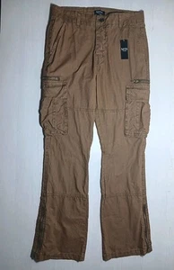 BooHoo Man Chocolate Slim Flare Acid Wash Cargohose Hose Größe 32 Neu mit Etikett - Bild 1 von 23