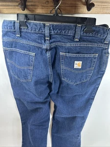 Carhartt Men's Jeans Blue Size 36x34 FR Flame Resistant Straight Mid 31.5" Denim - Picture 1 of 8