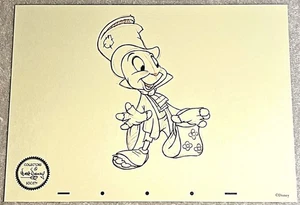 Walt Disney Collectors Society Fine Art Animation Drawing "Jiminy Cricket" 5x7 - Picture 1 of 3