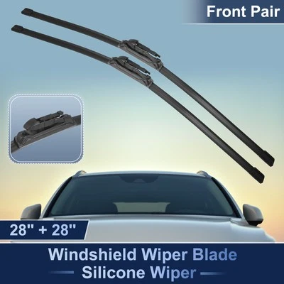 2 Pcs Front Silicone Windshield Wiper Blades for Ford Escape 2013-2019 Pinch-Tab - Image 1 of 4