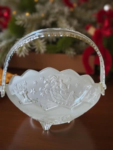 Vintage Mikasa Silent Night Glaskorb mit Henkel - Bild 1 von 11