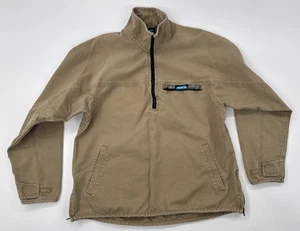 Vintage Kavu Jacket Mans Large Canvas Outdoors 1/4 Zip Pullover Tan Throwshirt - Picture 1 of 13