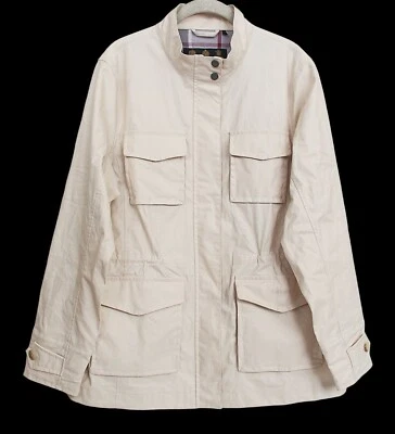 Chaqueta encerada informal Barbour Maclaine para mujer color crema talla US 14 Foto 1 de 4