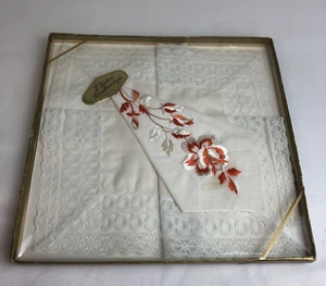 Vintage I Shalom & Co Damen 1-bestickt 1-geschnürt weiß Taschentuch 2er Set - Bild 1 von 7