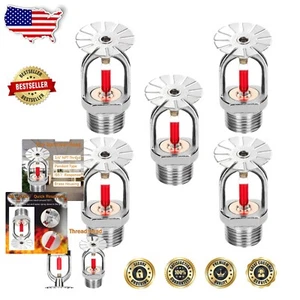 5pc Adjustable Fire Sprinkler Heads with Pendent Brass Design - Home & Office - Picture 1 of 8