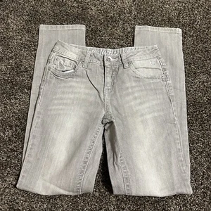 Vintage Justice Jeans Youth Girls Size 14S Gray Skinny Jeans  - Picture 1 of 6